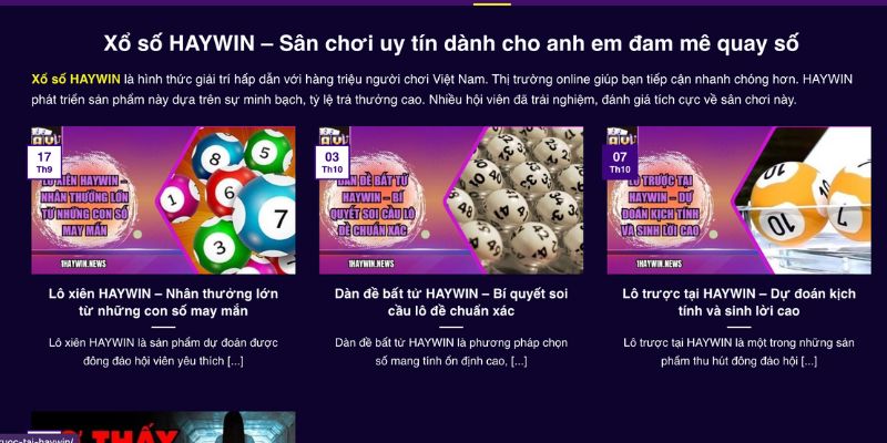 HAYWIN| Cổng Game Nổ Hũ - Tặng 3 Vòng Quay Free Khi Đăng Ký 8 Giải trí với lĩnh vực xổ số thú vị