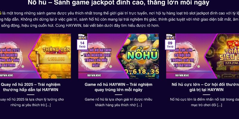 HAYWIN| Cổng Game Nổ Hũ - Tặng 3 Vòng Quay Free Khi Đăng Ký 7 Cổng game HAYWIN hiện đại an toàn